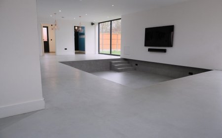Interior and Exterior Painting Services with Durable Microcement Flooring Ideas